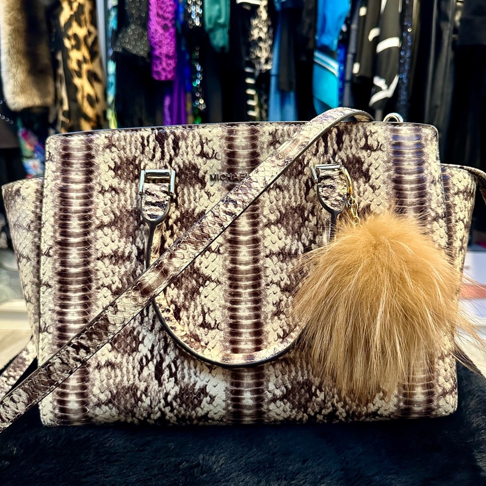 Michael Kors Brown Snake Print Women's Bag